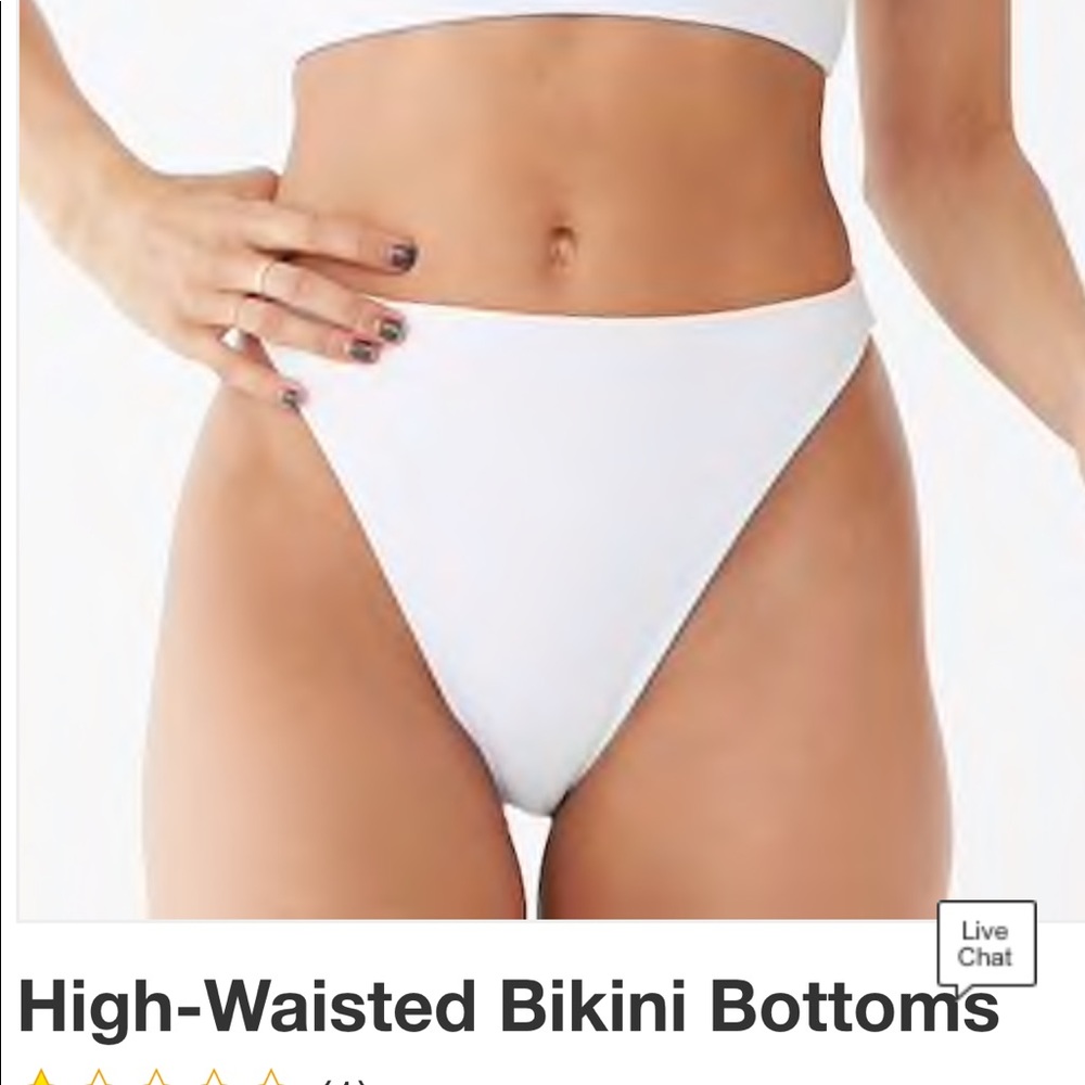 HIGH WAISTED WHITE BIKINI BOTTOMS
